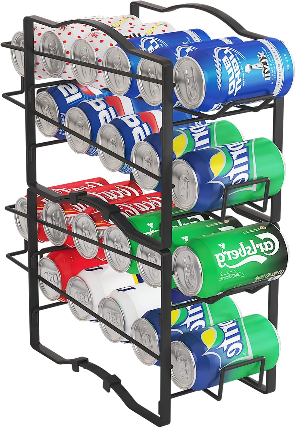 GILLAS 2 Pack Soda Can Organizer Rack for Pantry, Stackable Beverage