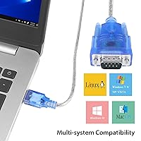 Vista 2 de YACSEJAO Adaptador USB a serie (9 pines) DB9 macho RS-232 a USB 2.0 Cable convertidor para Windows 10 8 7 Vista XP Mac OS, 1.2M