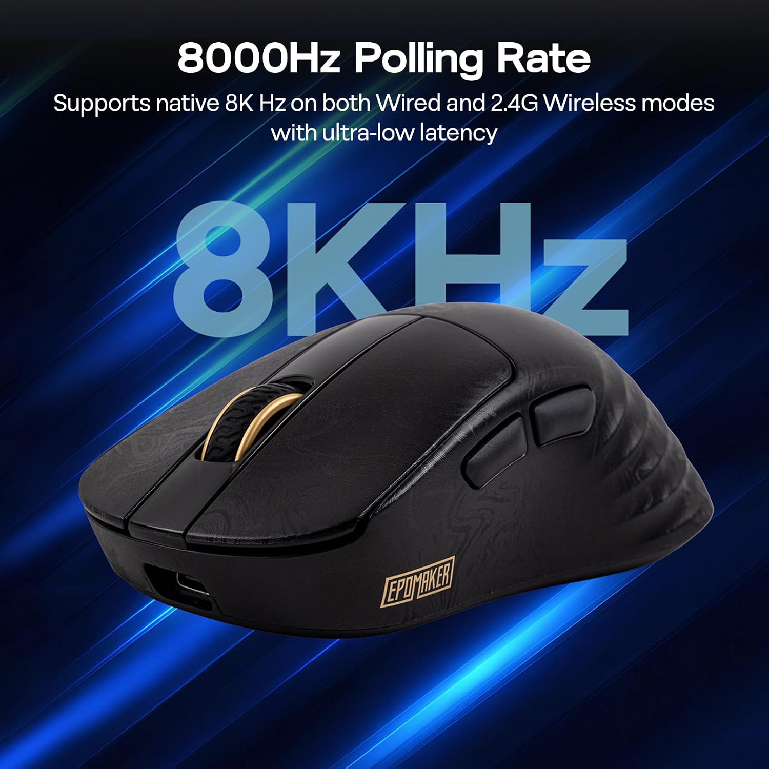 EPOMAKER Carbonis Wireless Gaming Mouse with Digital Display, PAW3950 Sensor, 8K Polling, 30K DPI, Carbon Fiber Composite Shell, Ergonomic Right Hand Esports Mouse for PC Gaming (Black) 8 71fvTZRa3EL. AC SL1500