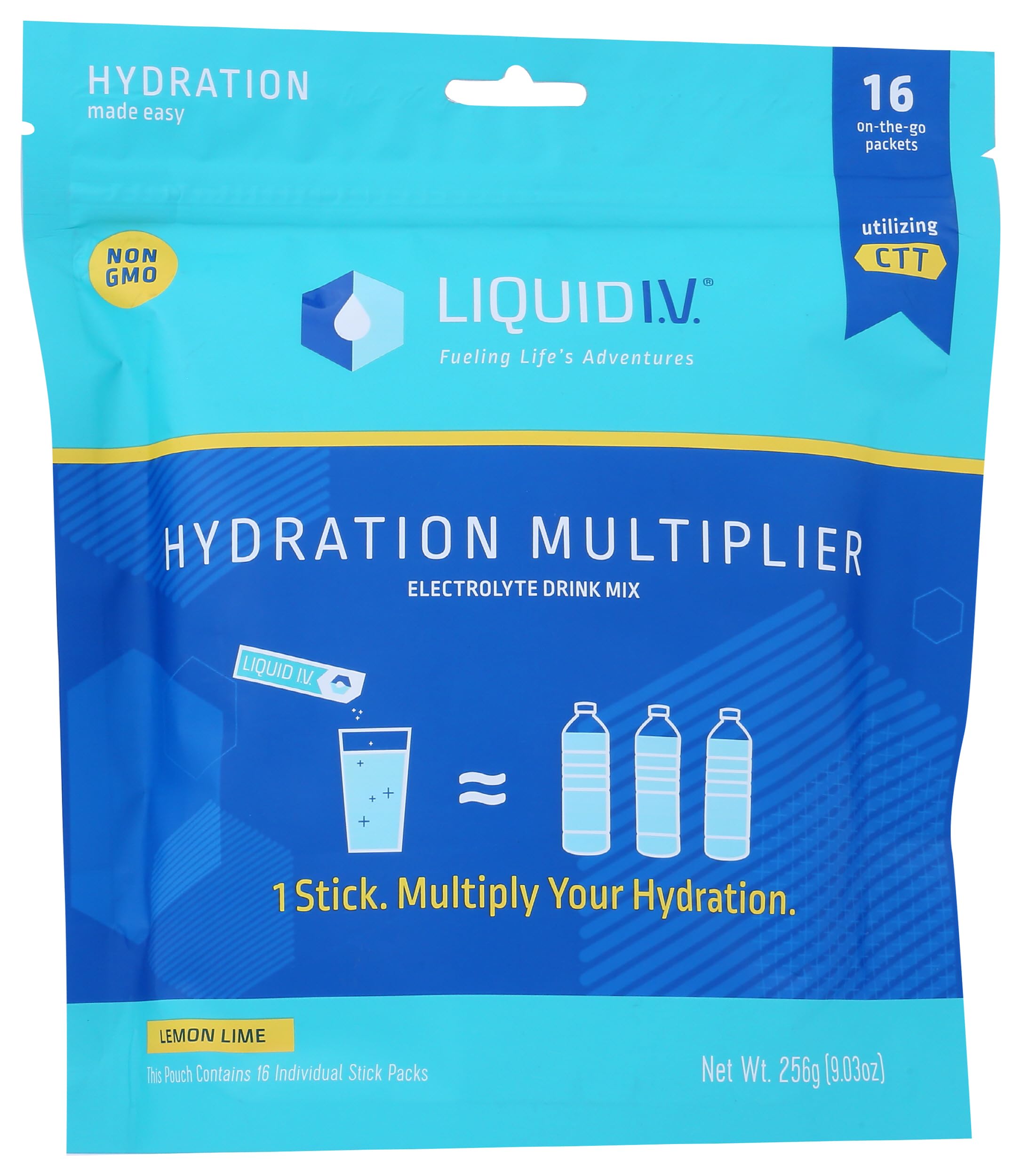 Liquid I.V. Iv, Lemon Lime Hydration Pouch, 9.03 Ounce (Pack of 16)