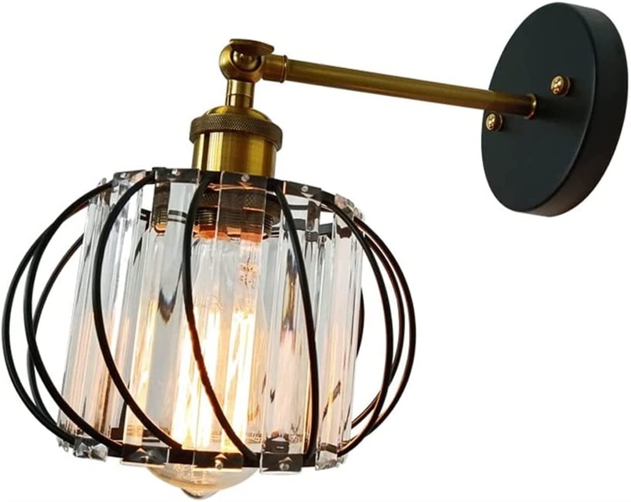 Applique murale réglable en cristal lumière vintage anti-ombre