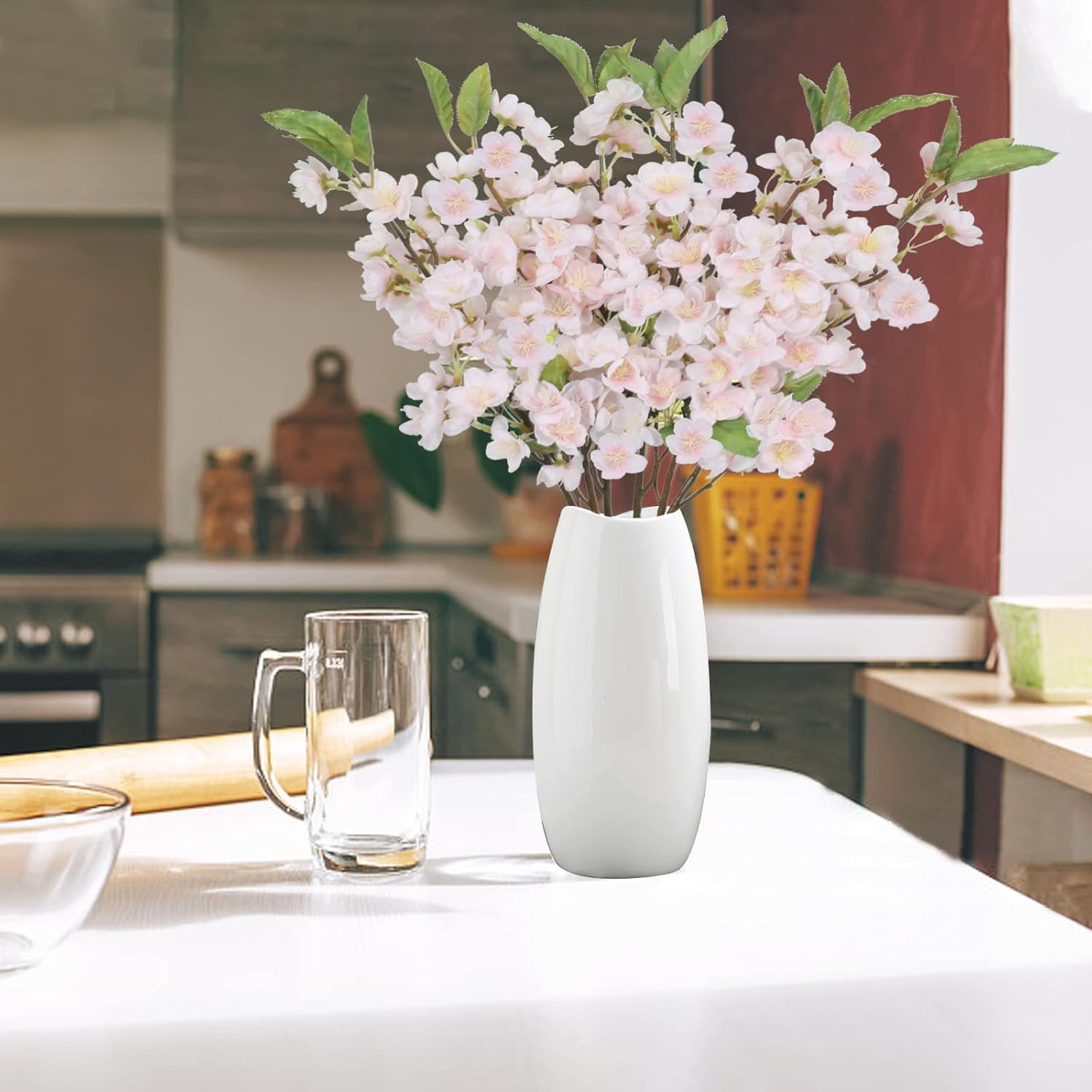 6 Rami Di Fiori Finti Di Ciliegio Sakura Rosa – Viti Artificiali Lunghe 1,8 Mt Per Decorazioni Matrimonio, Casa, Giardino - 3