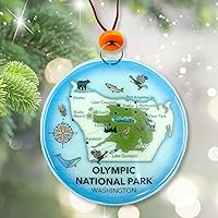 Vista 3 de Ruth's Ethical Goods Adorno para árbol de Navidad del Parque Nacional Olímpico - Atrapasuz de luz