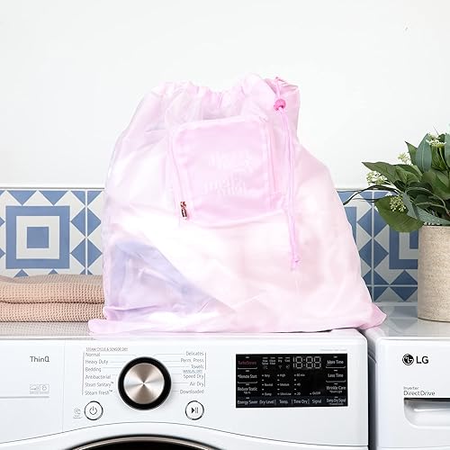 Miniatura 3 de MIAMICA Miamica - Bolsa plegable de viaje para lavandería, color rosa «So Fresh & So Clean Clean», 21 x 22 pulgadas, diseño ligero y duradero con