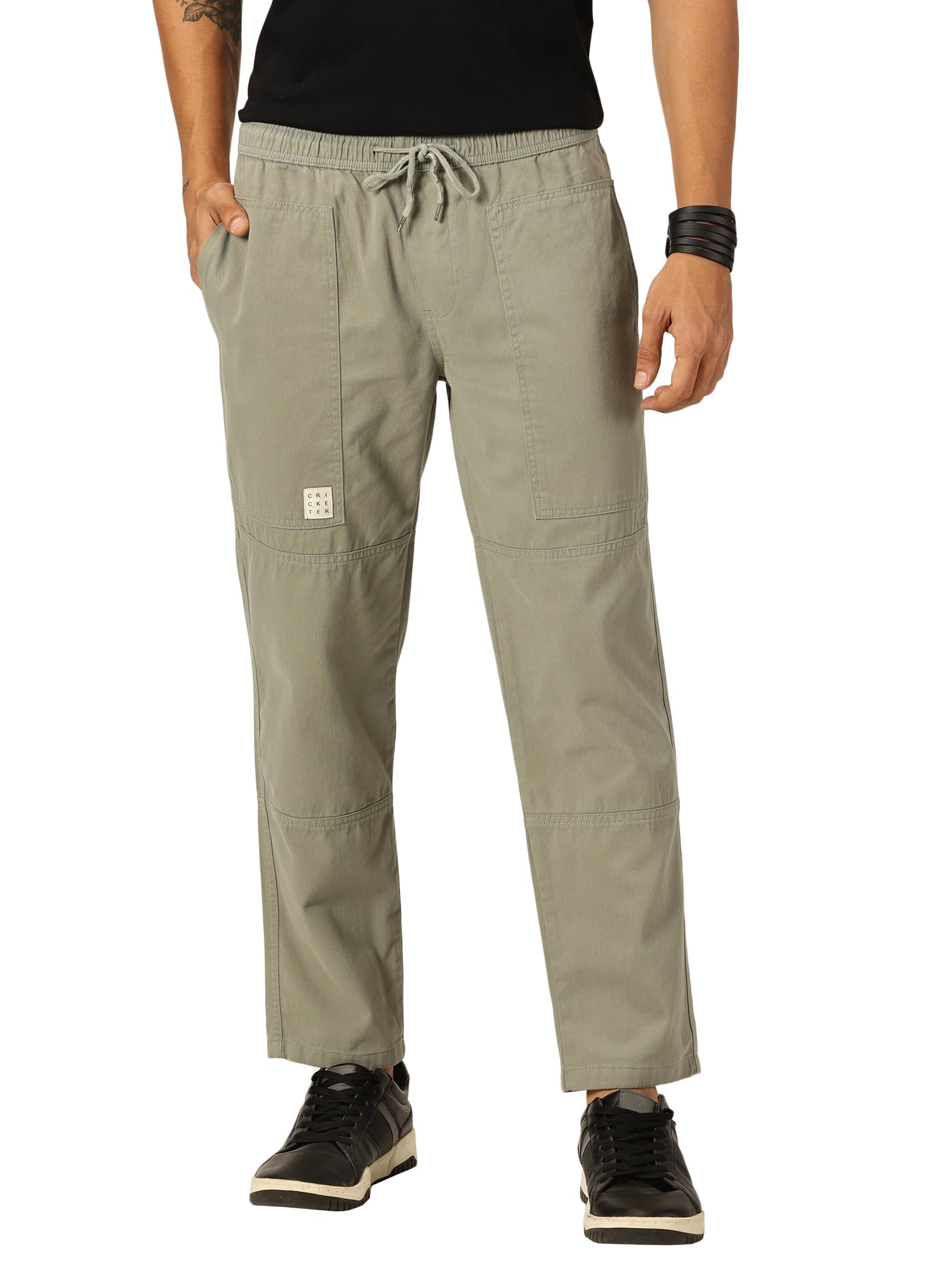 Men's | Solid | Light Weight | Breathable Fabric | 4 Pocket | Ankle Length | Mid Rise | Regular Fit | Cotton Blend | Elasticated with Drawstring | Chino Trouser | Pants