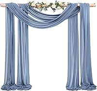 Vista 213 de Tela para envolver arco de boda, 4 paneles de 28 x 20 pies, cortinas de arco de boda rosa para ceremonia, cortinas de tela de gasa para cenador