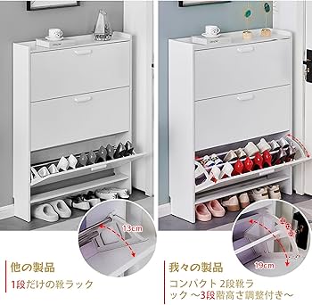 シューズボックス 大容量 スリム ホワイト DORIS シューズボックス 靴箱 収納棚 おしゃれ チェスト 収納 下駄箱