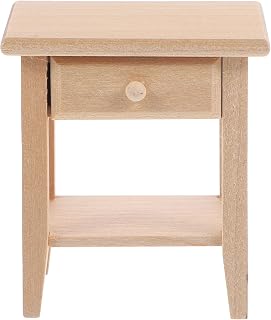 Zerodeko Dollhouse Night Stands, Wood Miniature Bedside Table 1:12 Dollhouse Miniature Furniture Mini Wooden Display Nightstand Wooden Bedroom Nightstand