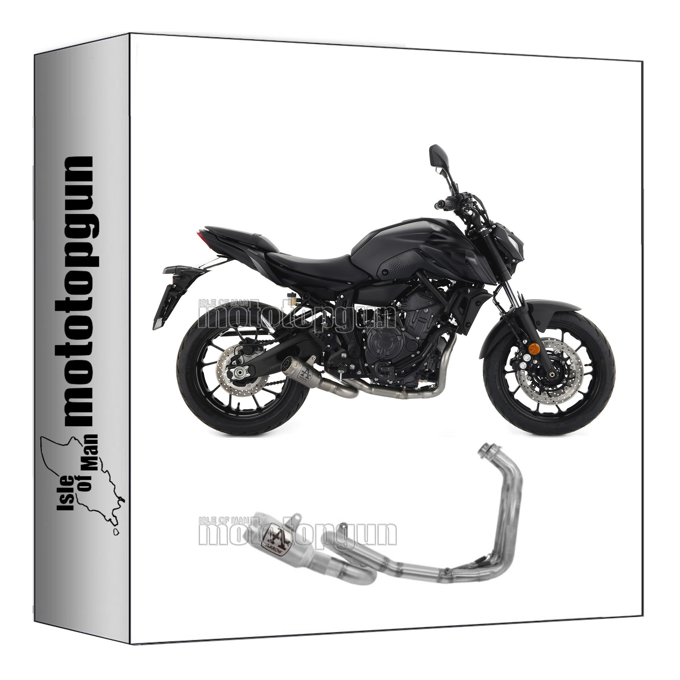 scarico completo omologato catalizzato basso arrow pro-race in titanio con fondello in titanio compatibile con yamaha mt07 mt-07 2021 2022 2023 mototopgun 71037gp