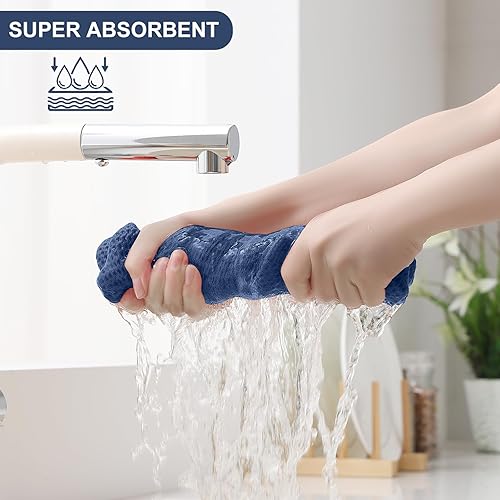 Miniatura 3 de Homaxy 100% Cotton Kitchen Towels and Dishcloths Set, 12 x 12 Inches and 13 x 28 Inches, Set of 8 Bulk Kitchen Towels Set, Ultra Soft Absorbent Dish