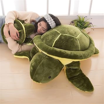 Turtle cuddly toy, plush turtle soft toy large plush soft toy large green cuddly toy fluffy toy,Christmas Birthday Gift for Kids Children Girls Boys (40 cm)