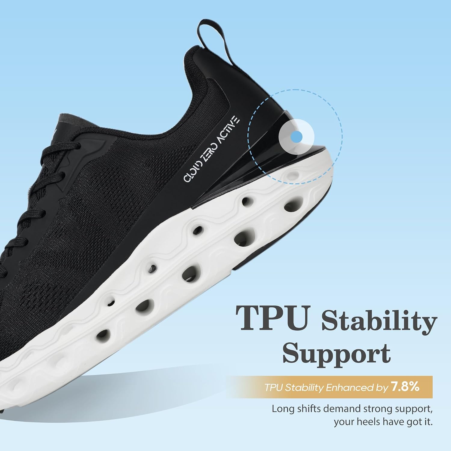 Hawkwell Men's Cloud Zero Active Cushion Nursing Shoes Lightweight Breathable Walking Tennis Running Medical Work Sneakers