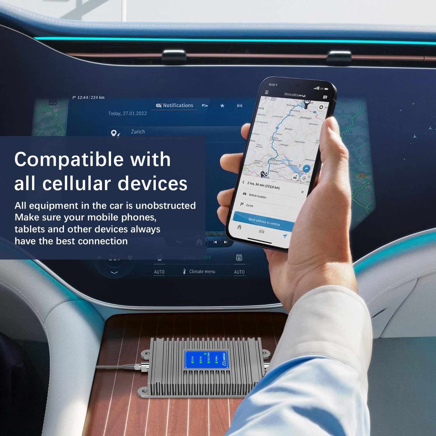 Cell Phone Signal Booster for Truck, Off Road Vehicles,RV,SUV | | High Gain Antenna | Vehicle Cell Phone Booster Boosts 5G & 4G LTE for All U.S. Carriers - Verizon, AT&T, T-Mobile & More