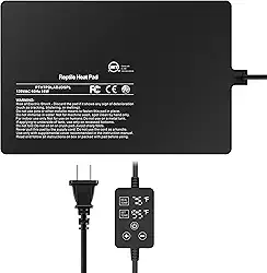 Simple Deluxe Almofada de aquecimento para répteis de 20 x 30 cm, 16 W, com termostato ajustável sob o tanque, tapete de aquecimento de terrário para tartarugas, lagartos, sapos e outros répteis