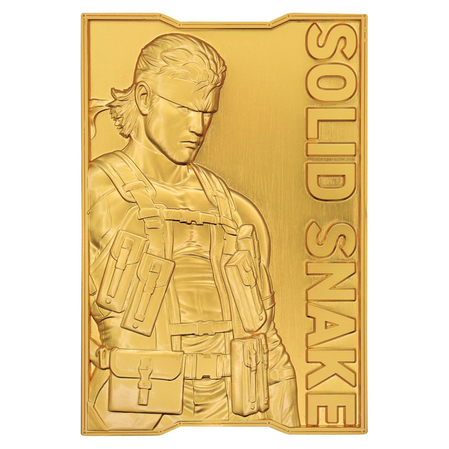 FaNaTtik Metal Gear Solid 2 - Lingote de serpiente sólido chapado en oro de 24 quilates, con licencia oficial y edición limitada coleccionable (2.001 en todo el mundo) con numeración individual