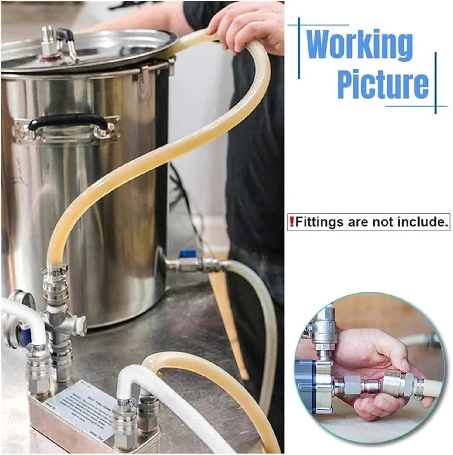 20 Plates Heat Exchanger Wort Chiller, Stainless Steel and Brazed with Copper Counterflow Chiller Home Brew Beer Cooling Tools