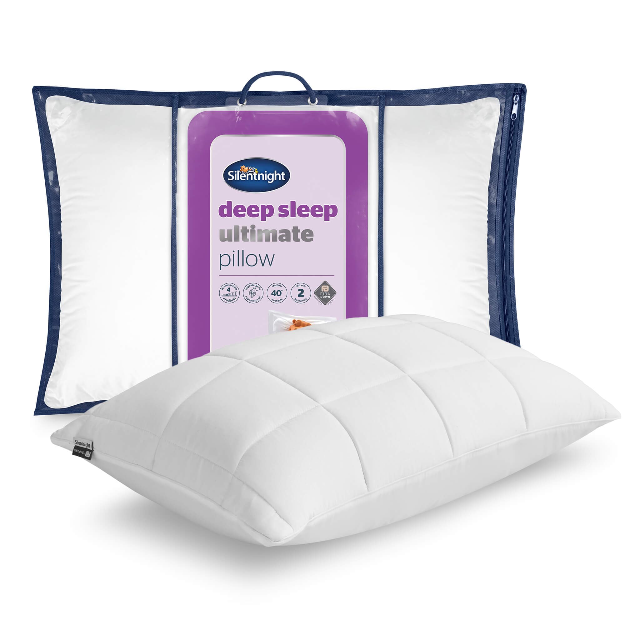 Silentnight Deep Sleep Ultimate Pillow - Luxurious Comfort Down-Like Fibadown Fibres and S...