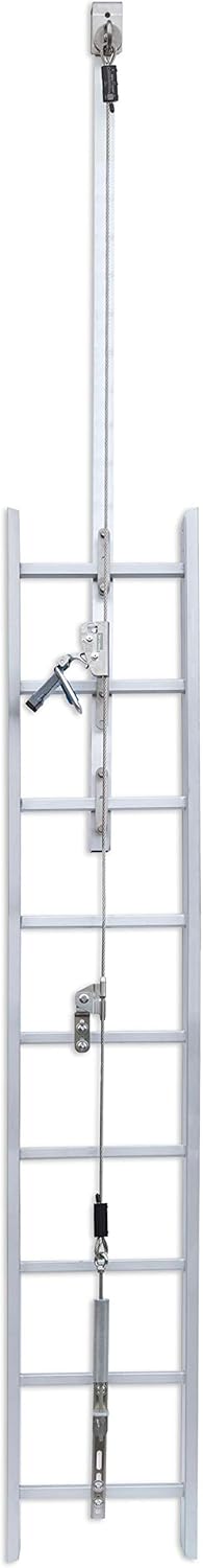 Frontline Fall Protection VLCS Securope Cable Vertical Fall Arrest Ladder System 40' | Undeformable | Easy Mounting | Freehand System | Meets or exceeds ANSI & OSHA Standards