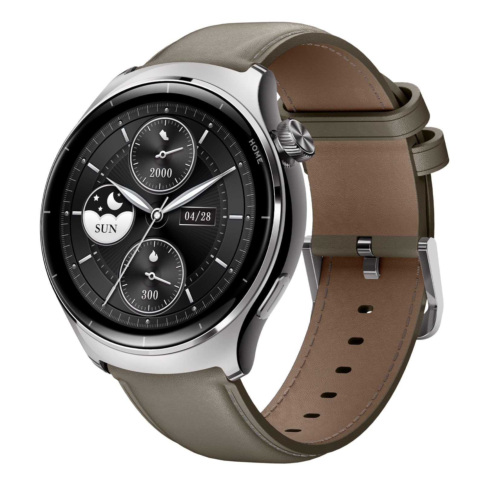 Mibro Lite3 Pro GPS Smartwatch Herren Damen Rund 45mm, 15 Tage Akku, Fitnessuhr Tracker GPS mit Schlaf, SpO2, Herzfrequenz, Bluetooth-Anruf,150+Sportmodi, 2 Uhrenarmbänder(Khaki Grau)