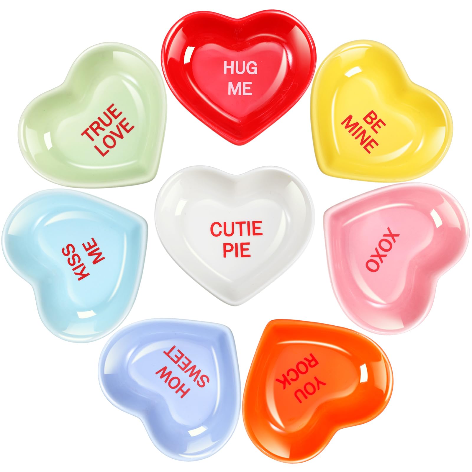 Bols en forme de cœur Hushee lot de 8 coupelles en céramique pour condiments et apéritif