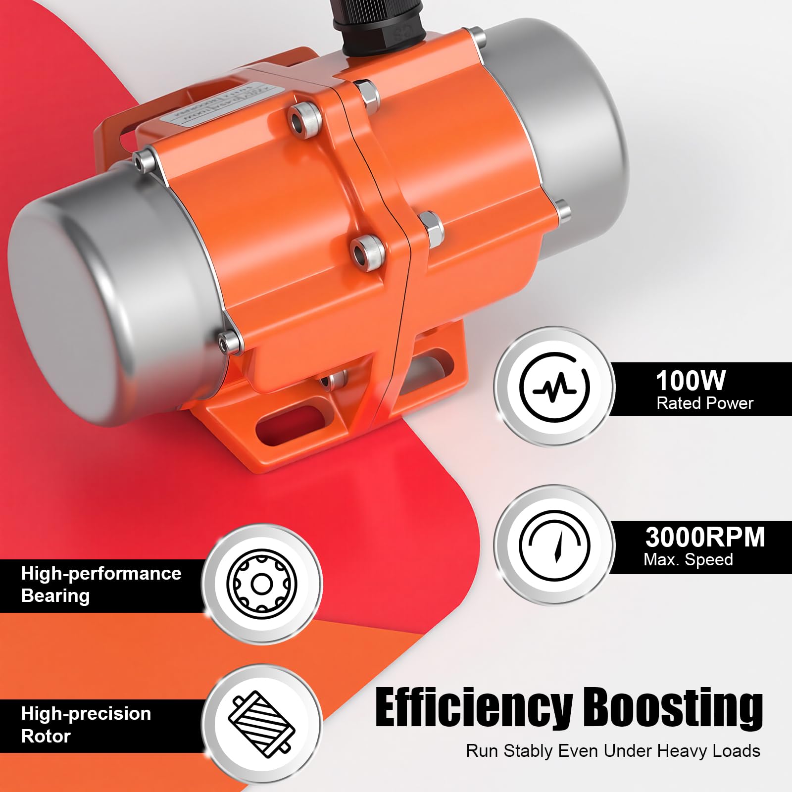 Moteur vibrant avec régulateur de vitesse, 100 W, 220 V, 3000 tr/min, moteur multi-usages, silencieux, moteur vibrant, pour mines, métallurgie, charbon