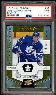 Auston Matthews Rookie Card 2016-17 Upper Deck Trilogy Level 1#51 PSA 9