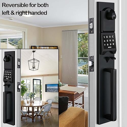 Miniatura 5 de NEWBANG Cerradura electrónica inteligente para puerta con teclado para una sola puerta, manija electrónica sin llave para puerta delantera con