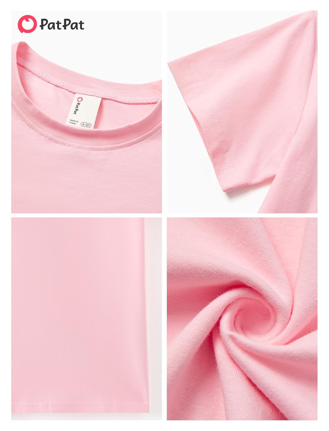 PATPAT Girls Basic Plain T Shirts 5-16 Years Kids Cotton Summer Tops Crewneck Short Sleeve Tees - Image 6