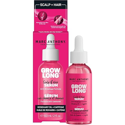 Marc Anthony Grow Long Scalp & Hair Serum - Anti-Breakage Formula Nourish, Strengthen & Hydrate Scalp & Hair Follicles - Natural Shine & Fuller-Looking Hair Strands from Root to Tip, 2 fl oz