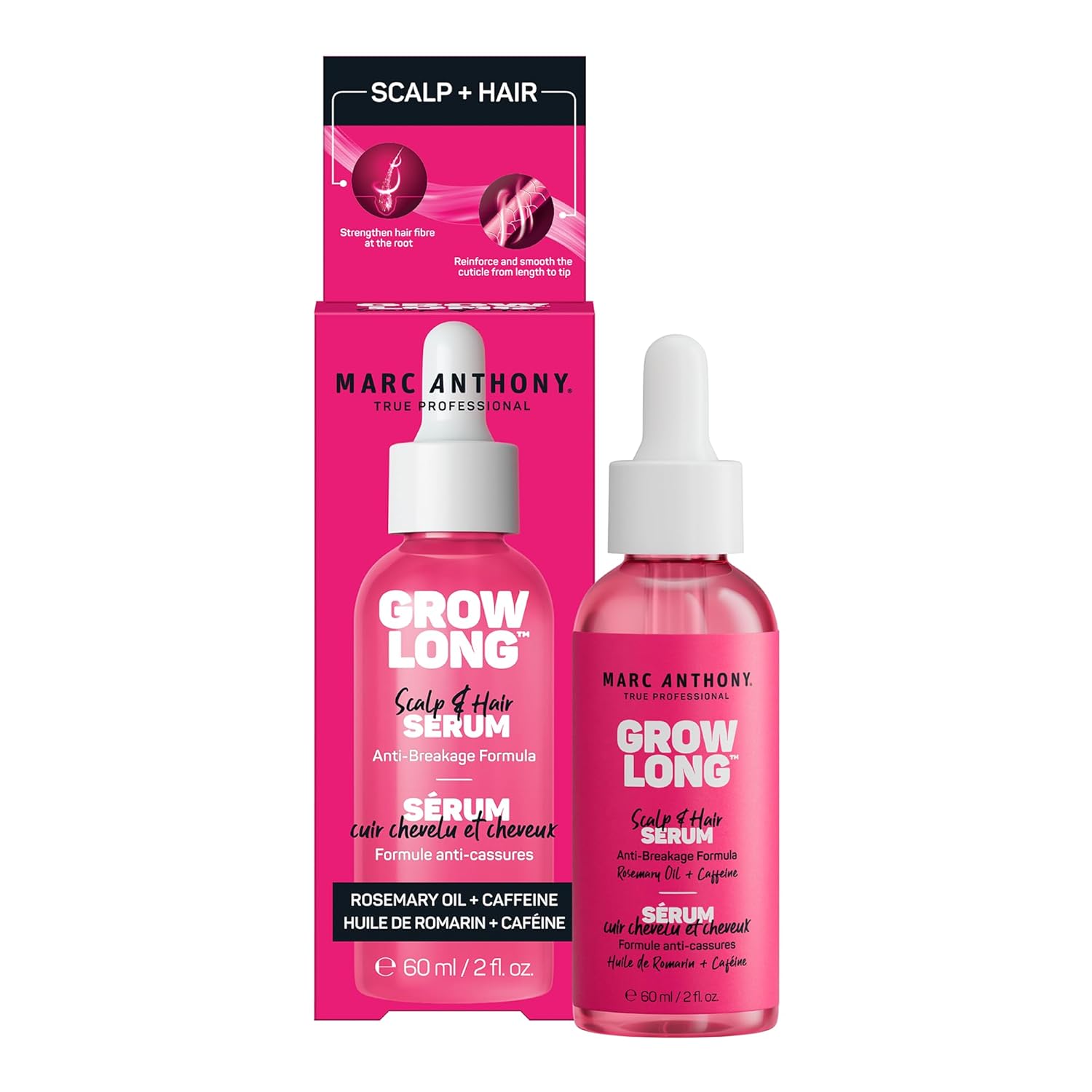 Marc Anthony Grow Long Scalp &amp; Hair Serum - Anti-Breakage Formula Nourish, Strengthen &amp; Hydrate Scalp &amp; Hair Follicles - Natural Shine &amp; Fuller-Looking Hair Strands from Root to Tip, 2