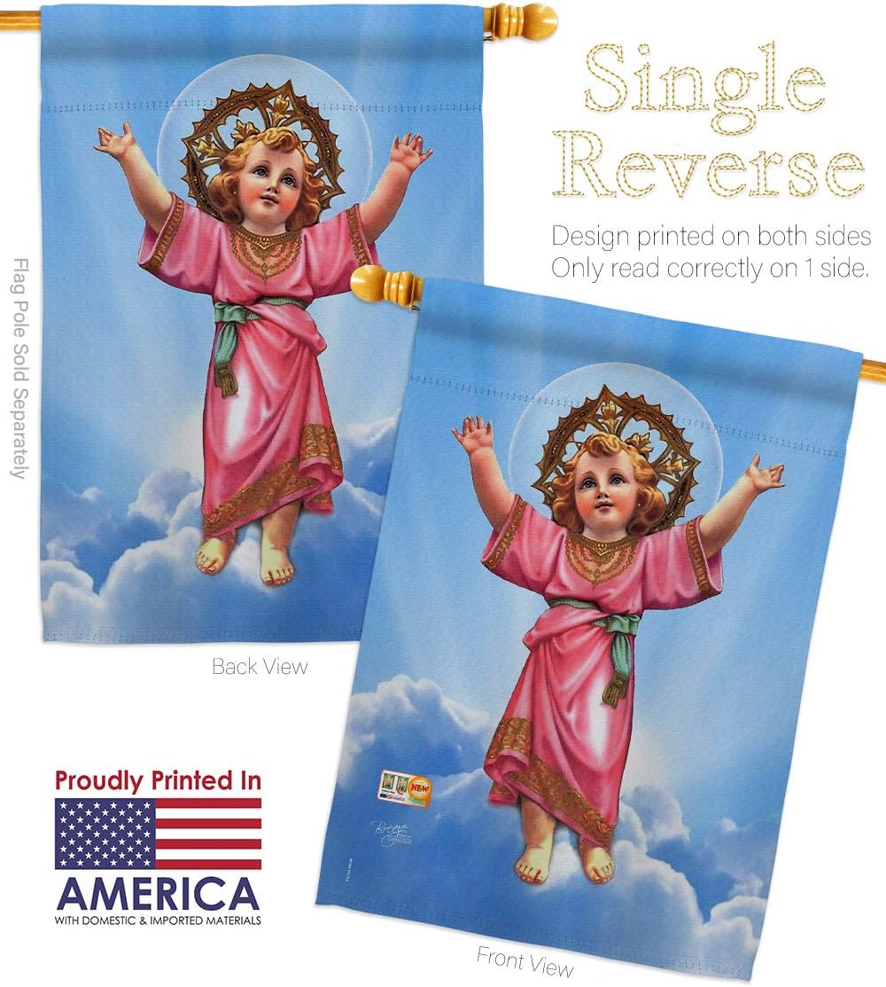 Divine Baby Jesus House Flag Religious Faith Hope Grace Peace Dove Christian Religion Easter Small Decorative Gift Yard Banner Made In USA 28 X 40