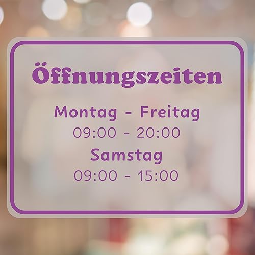 KIWISTAR - Öffnungszeiten - quer - 148x210mm - Lila -