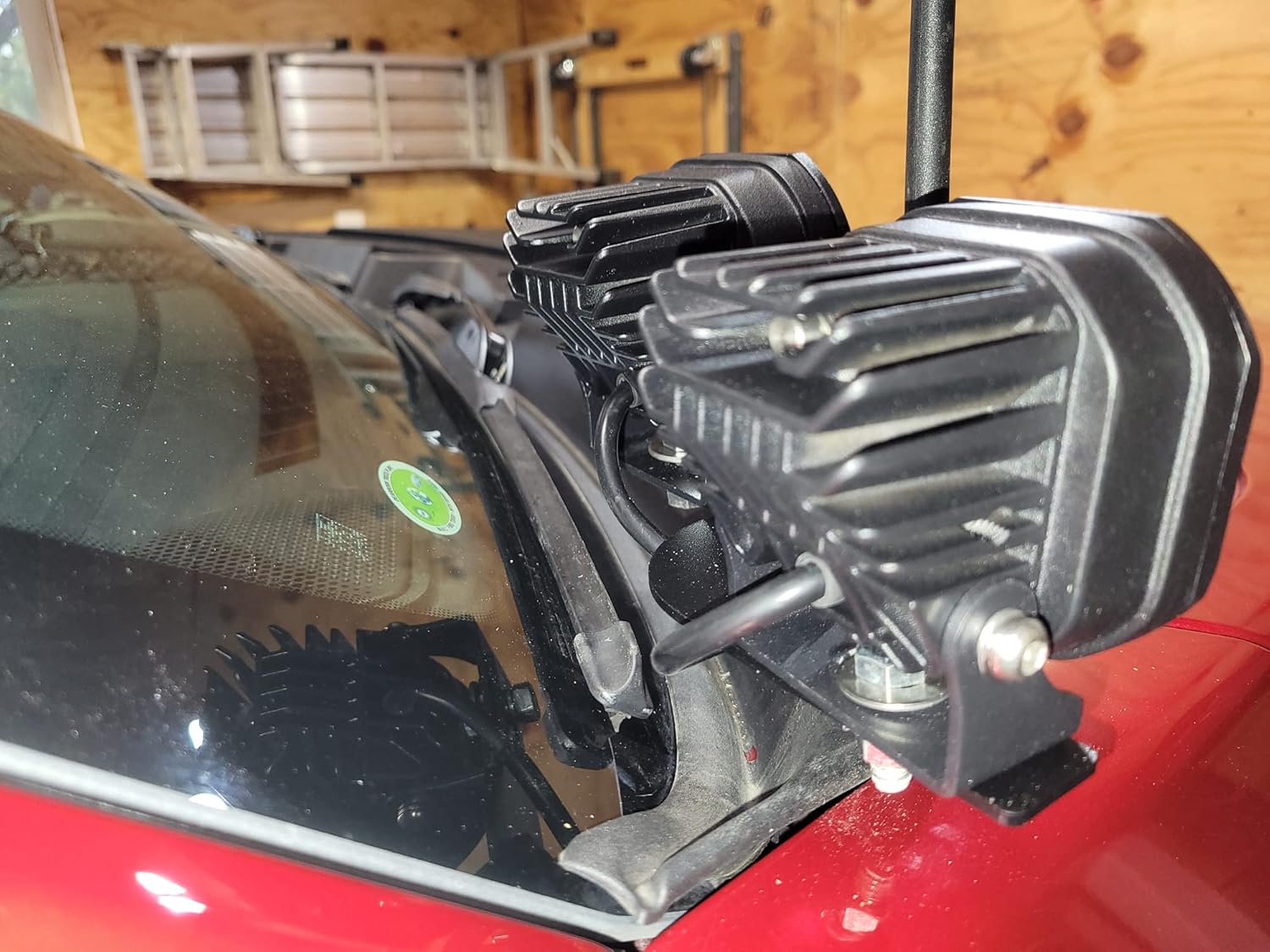 iJDMTOY Add-On Dual Pod Light Mounting Brackets for Truck SUV Hood Hinge or A-Pillar Mount LED Pod Light System