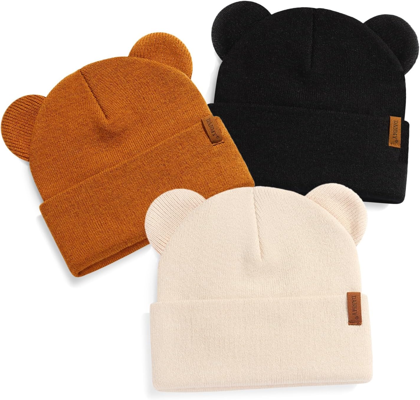 Baby Beanie Warm Winter Hat with Bear Ear for Infant Toddler Boys Girls Kids Soft Knitted Skull Cap