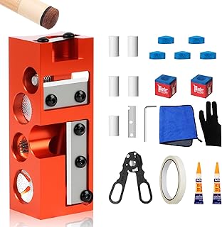 12-1 Aluminum Alloy Pool Cue Tip Shaper,Professional Cue Stick Tool Kit for Billiards Enthusiastsm, Pool Cue Shaper Accessories for Replacement and Shaping Cue Tips