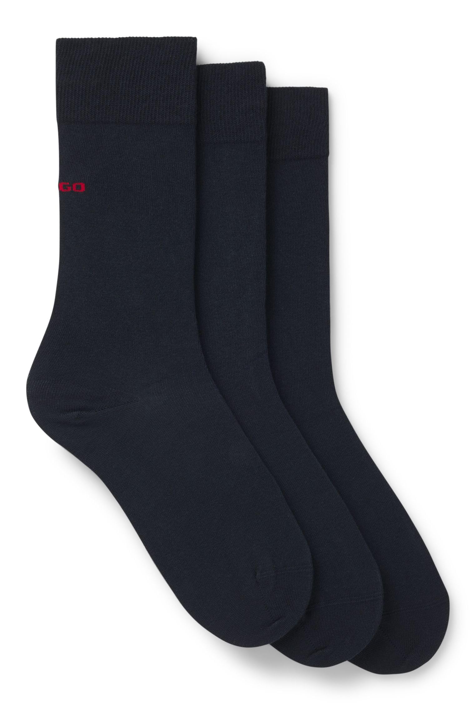 HUGO Mens 3P RS UNI CC Three-pack of logo-detail socks in a regular length
