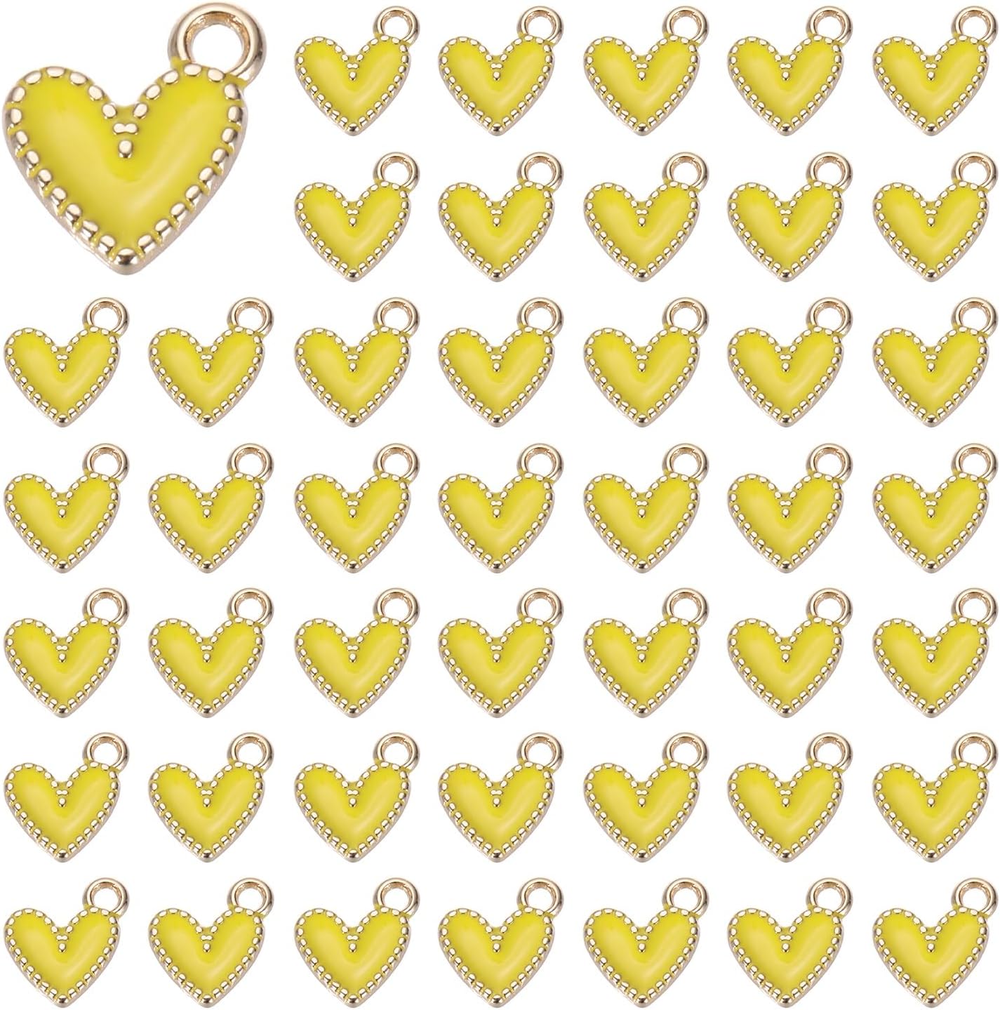MECCANIXITY Enamel Alloy Heart Charm,Valentine Heart Pendants Love Jewelry Making Charm for DIY Necklace Bracelet Earrings Keychain