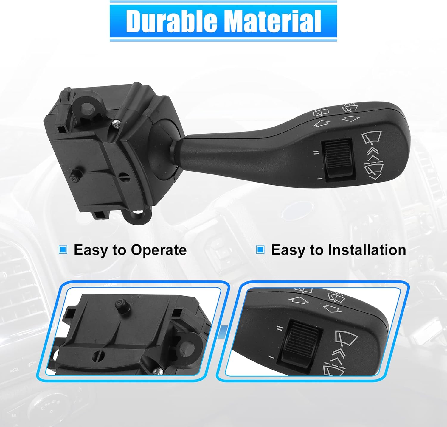 X AUTOHAUX Car Steering Column Wiper Lever Multifunction Combination Switch Replaces 61318363669 Windshield Washer for BMW X3 X5 E83 E53 E46 E39 Wagon