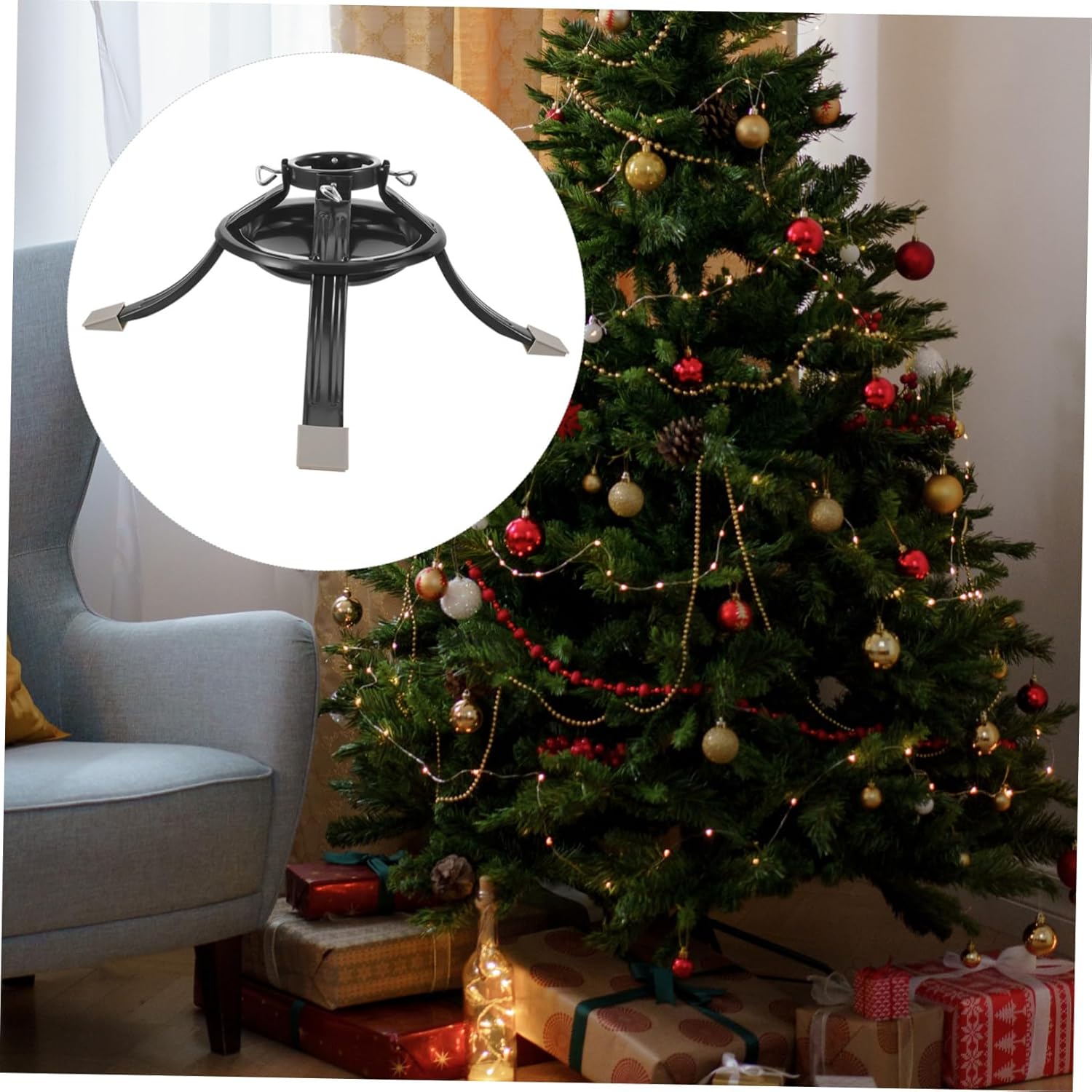 Christmas Tree Base Stand Xmas Tree Holder Detachable Design Stable Support for Home Holiday Decor