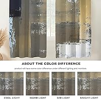 Vista 1085 de Cenefas de cocina modernas con patrón de cobre marrón dorado para ventanas, cenefas opacas abstractas de marcas de arañazos y cortinas opacas