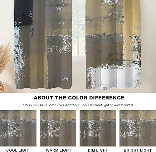 Miniatura 1085 de Cenefas de cocina modernas con patrón de cobre marrón dorado para ventanas, cenefas opacas abstractas de marcas de arañazos y cortinas opacas