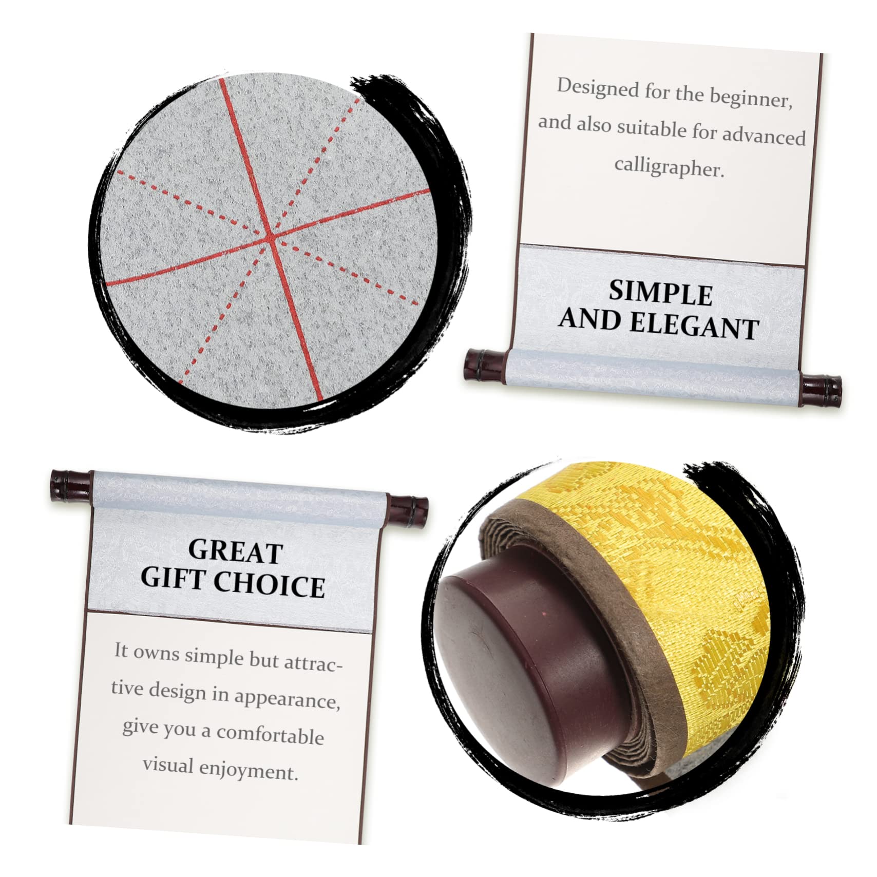 HOMSFOU Calligraphy Kit for Boys and Girls Adults Chinese Calligraphy Set Water Writing -resistant Mat for Learning Chinese Characters