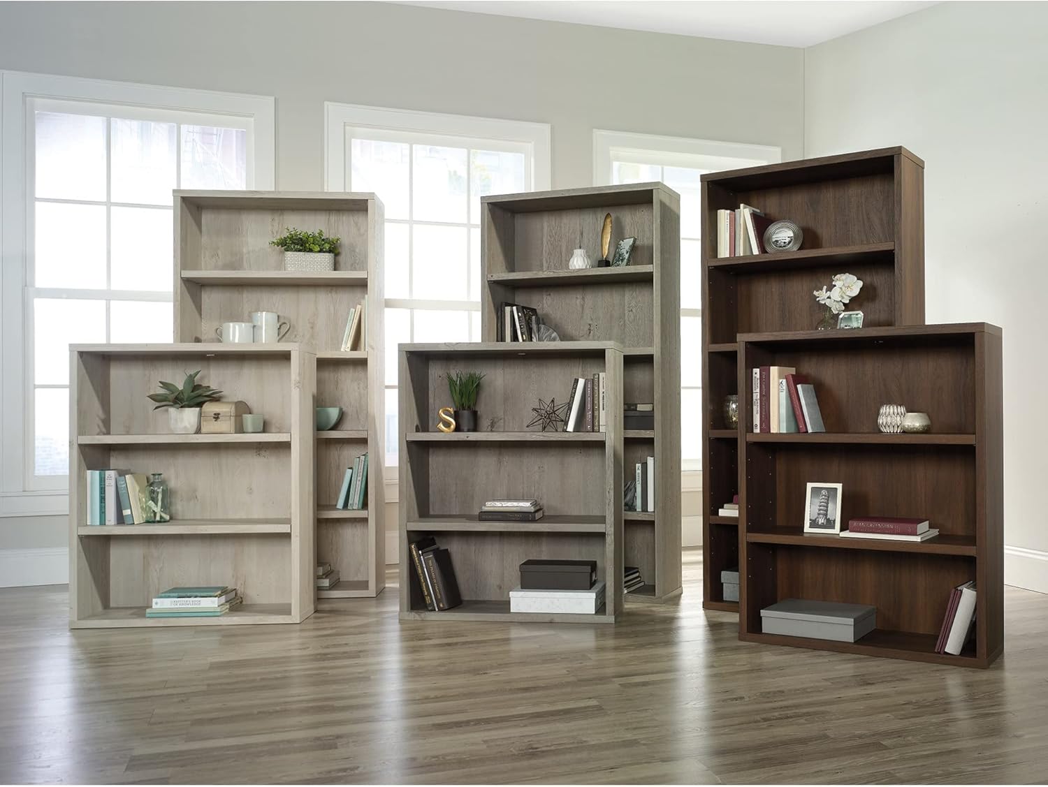 Sauder® Optimum 45"H 3-Shelf Bookcase, Mystic Oak