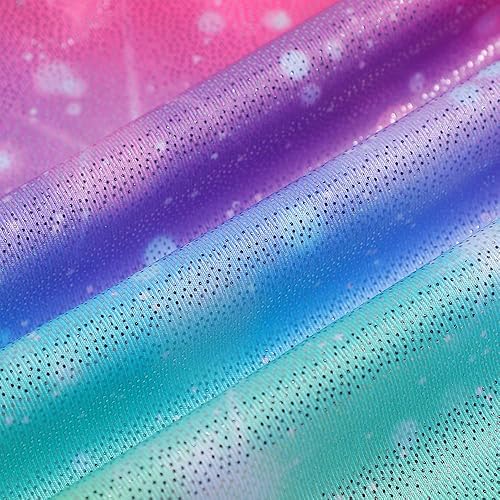 Miniatura 3 de Leotardos para niñas de gimnasia, mallas de danza para niñas pequeñas, biketards, sirena, unicornio, ropa atlética de danza, brillante, arcoíris,