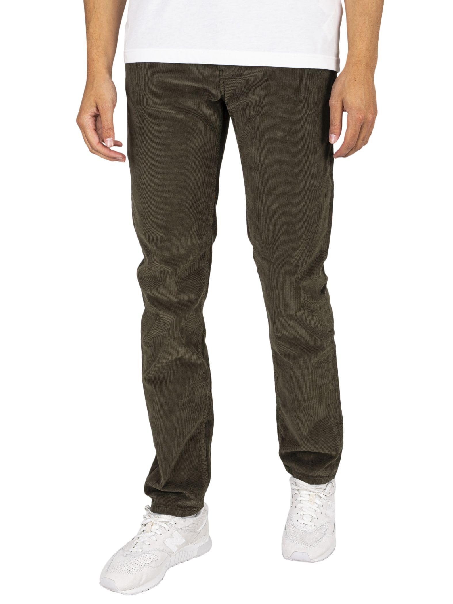 Lois Jeans Men's Green Olive Sierra Thin Corduroy Trousers