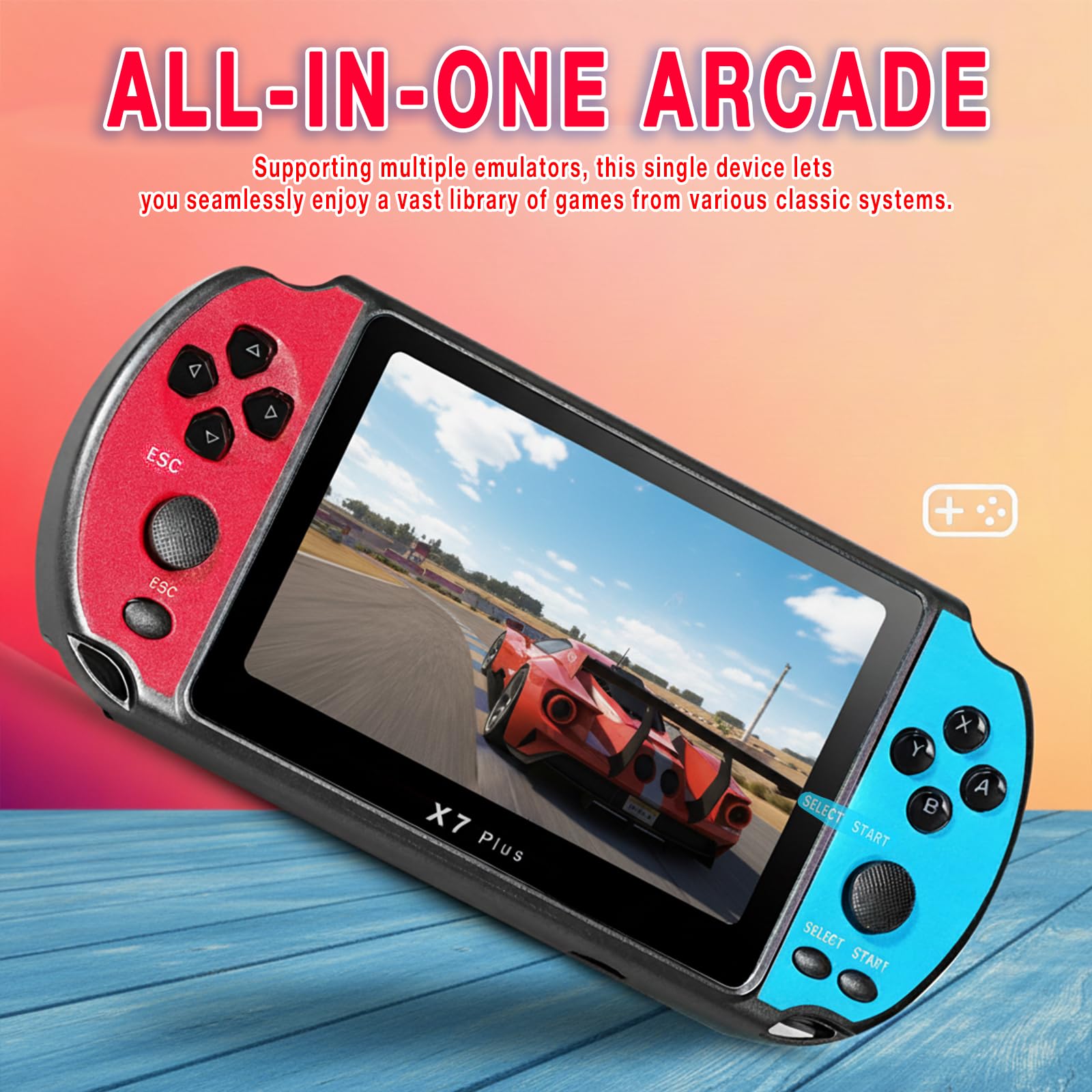 Mldnld Console Rétrogaming Portable, 10 000 Jeux Préinstallés Console De Jeux, Plus de 10 Émulateurs, Écran HD 5,1 Pouces, 5h d'Autonomie