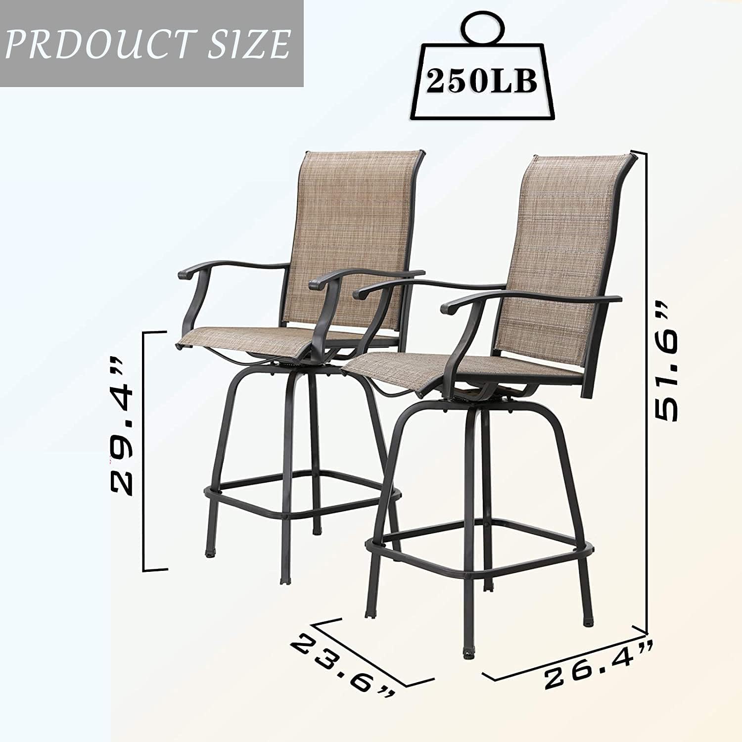Buy Lokatse Home 2 Piece Bar Height Patio Chairs Outdoor Swivel Stools Set Furniture With All Weather Metal Frame Buy Lokatse Home 2 Piece Bar Height Patio Chairs Outdoor Swivel Stools Set Furniture With All Weather Metal Frame