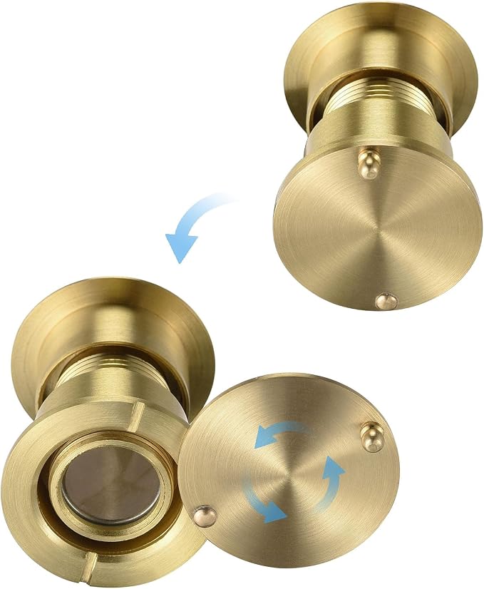 uxcell Mirilla de Latón para Puerta con Cobertura Giratoria y Ángulo de Visión de 220 Grados para Puertas de 1-3/5 a 2-1/6 Pulgadas, Acabado Dorado Satinado miniatura 4