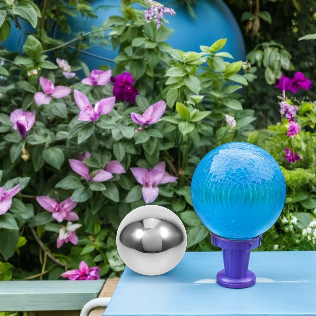 Alasum Boule Réfléchissante en Acier Inoxydable 30 CM Décoration de Jardin Boule Miroir Réfléchissante Ornement Extérieur Effet Contemporain