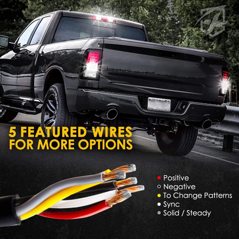 Xprite White LED Hideaway Strobe Lights Kit, Emergency Caution Hazard Warning Flashing Signal Light Bulb for Grille Headlight Taillight Surface Mount, Construction Vehicles Tow Trucks ATV UTV Cars 1PC : Automotive